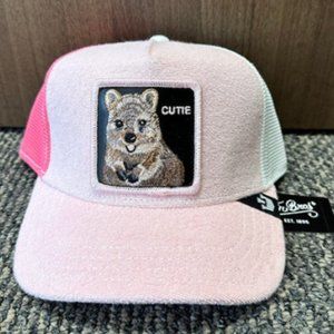Goorin Animal Trucker Baseball Snapback Hat Cap Cutie Smile More Pink Beaver